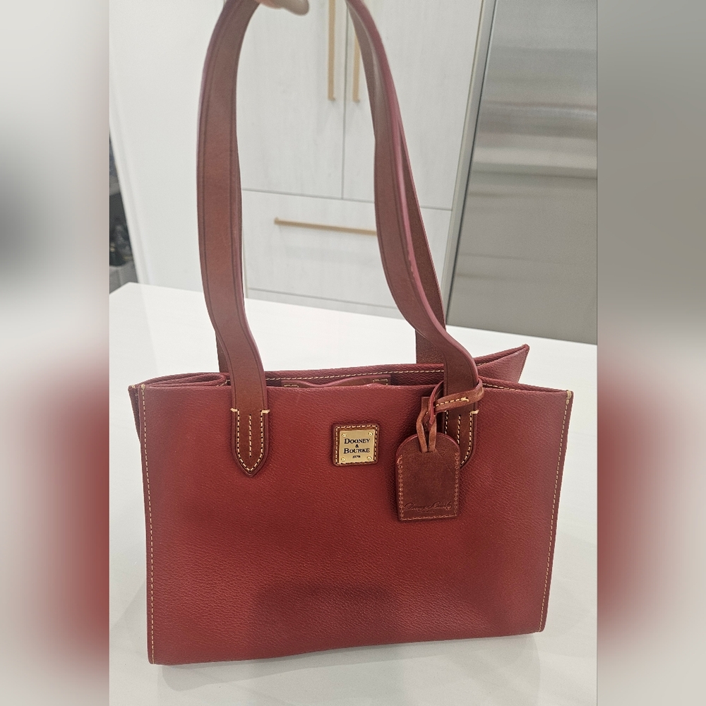 Vintage Dooney & Bourke Red Leather Tote Bag